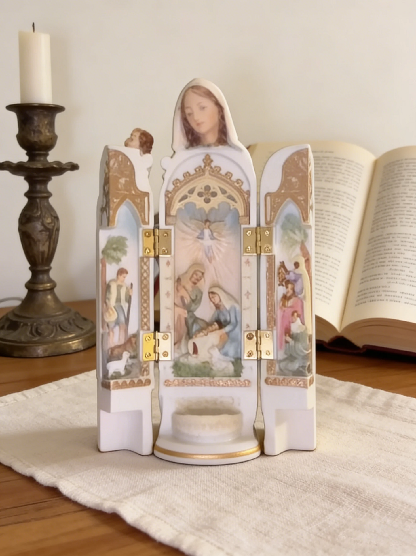 Virgin Mary Statue – Nativity Triptych