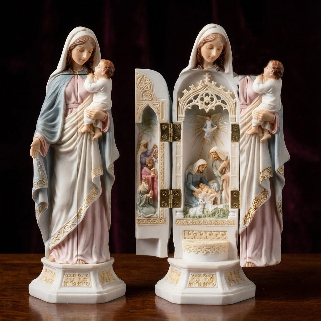 Virgin Mary Statue – Nativity Triptych