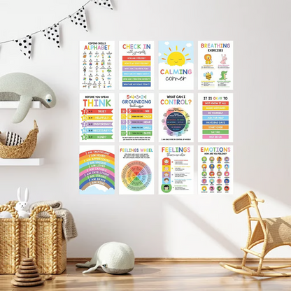12Pcs Calming Corner Posters✨ – Soothe Emotions & Boost Calm!💖📚