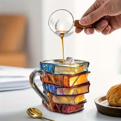 3D Painting Book Stack Glass Mug — Where Literature Meets Art in Your Morning Routine 📚☕