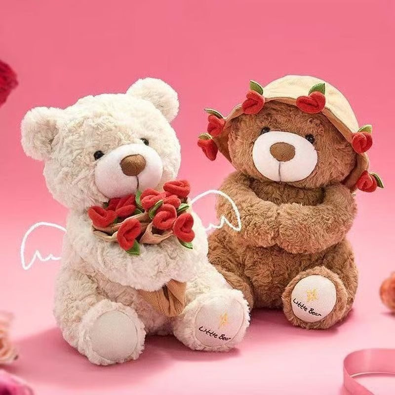 🌹Perfect Gift for Her🌹Cute Teddy Bear Plush Toy with Red Rose