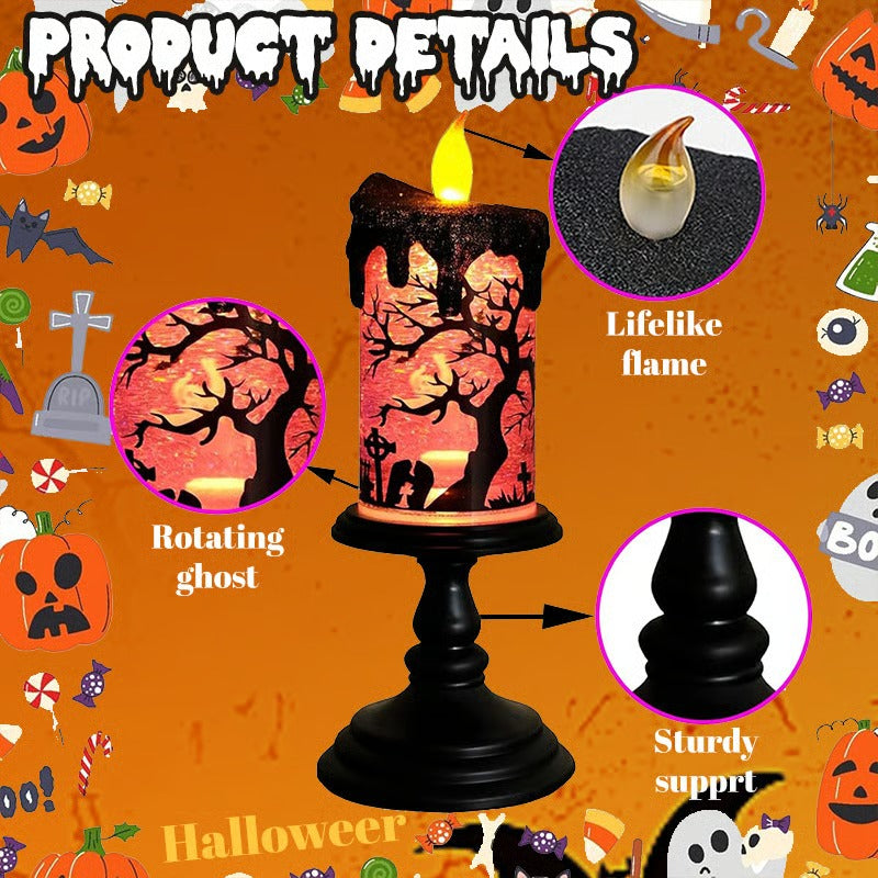 Halloween Snow Globe Flameless Candles Lamp