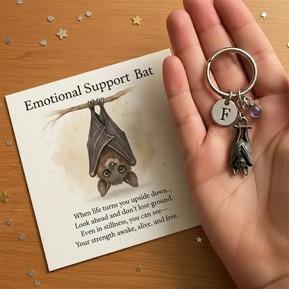 🔥LAST DAY 49% OFF - 🦇Emotional Support Bat Inspirational Keychain